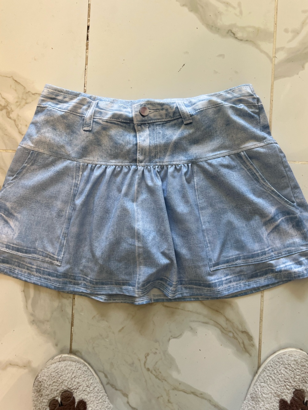 Light Wash Denim Mini Skirt
